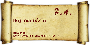 Huj Adrián névjegykártya