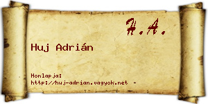 Huj Adrián névjegykártya